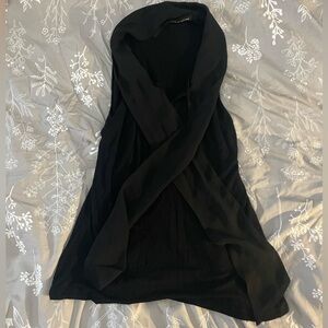 Cable & Gauge Black Top with Sheer Detailing